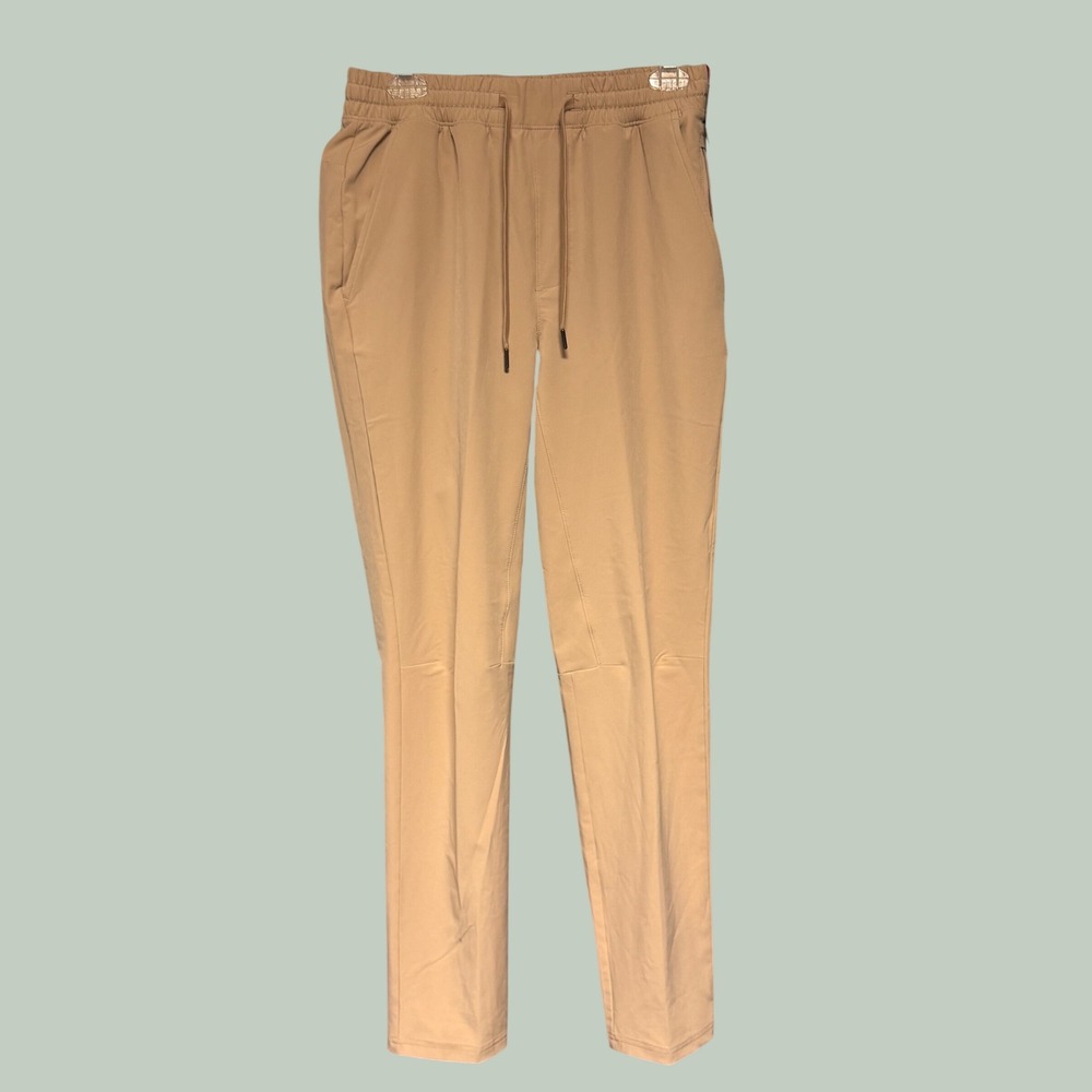 Right of Way Mens Arise Pant Irish Cream Tan Recycled Stretch Straight Small NEW